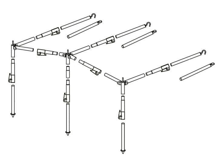 Obelink SwiftLock Sonnendachgestänge Stahl 25 mm Größe 2 - 7