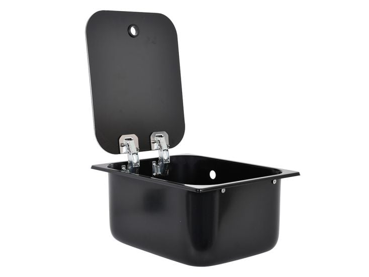NavyLoad 32 x 26 cm Spüle mit Glasabdeckung - schwarz