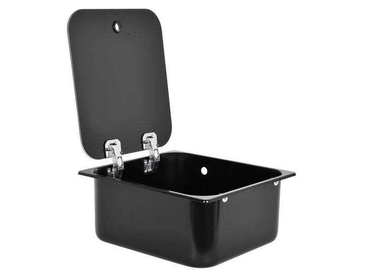 Waschbecken mit Glasplatte 352x322 - Schwarz