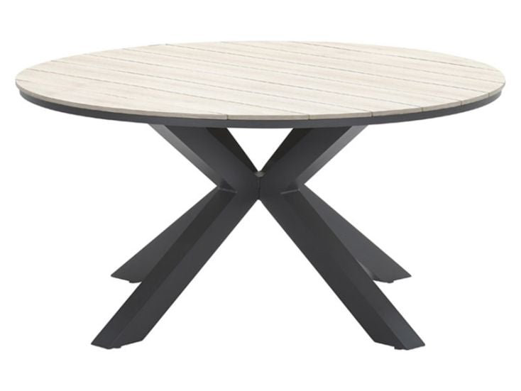 Outdoor Feelings Edson Carbon black light teak Ø 148 cm Gartentisch