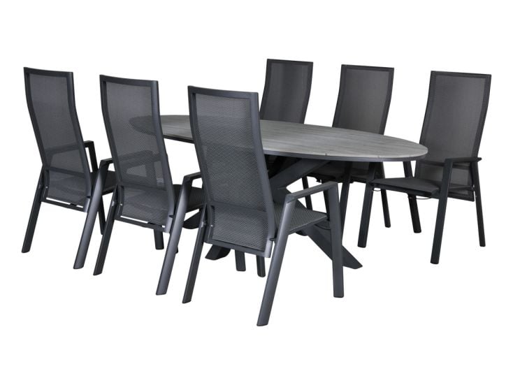 Outdoor Feelings Irma Edson 220 grey teak Siningset