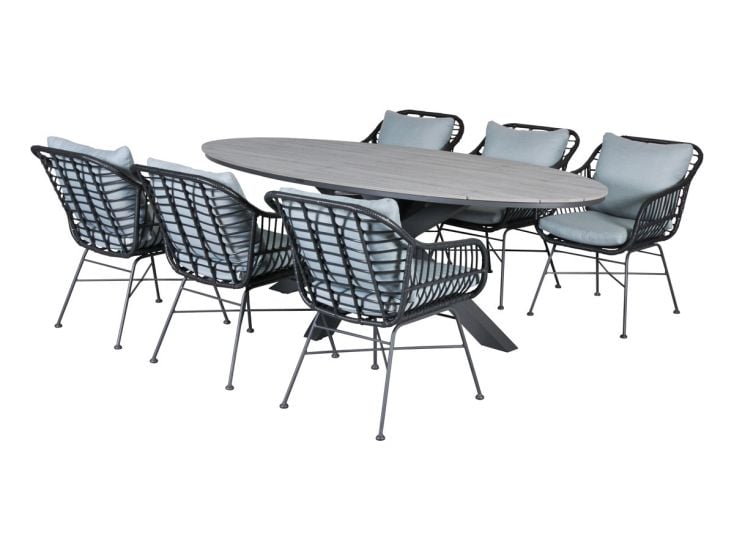 Outdoor Feelings Lekanto Edson 220 grey teak Diningset