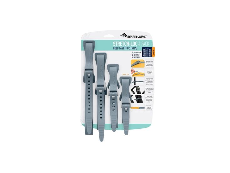 Sea To Summit Stretch-Lock TPU-Gurte 4 Stück – Dusk Grey