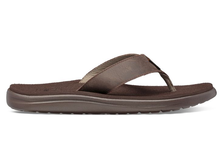 Teva Voya Leather Chocolate Brown Herren Zehentrenner