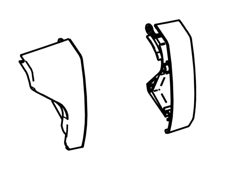 Thule Omnistor Set Endkappen Vorderschiene 6300 weiß