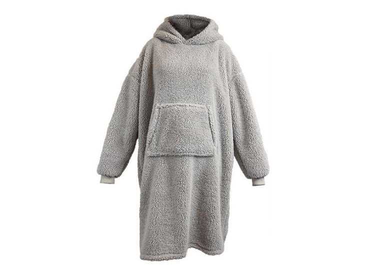 Unique Living Teddy Long oversized hoodie - Chateau Grey