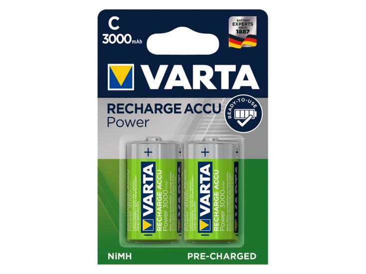 Varta 2x Recharge Accu Power C Batterien