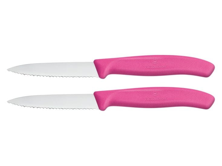 Victorinox Swiss Classic Wellenschliff Gemüsemesser-Set - Pink