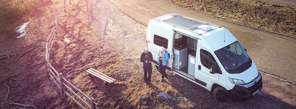 Ein Blick in den Camper Van von Antje und Michel