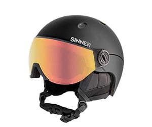 Sinner Titan Black Red Skihelm met Visier