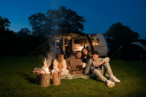 solar verlichting op de camping